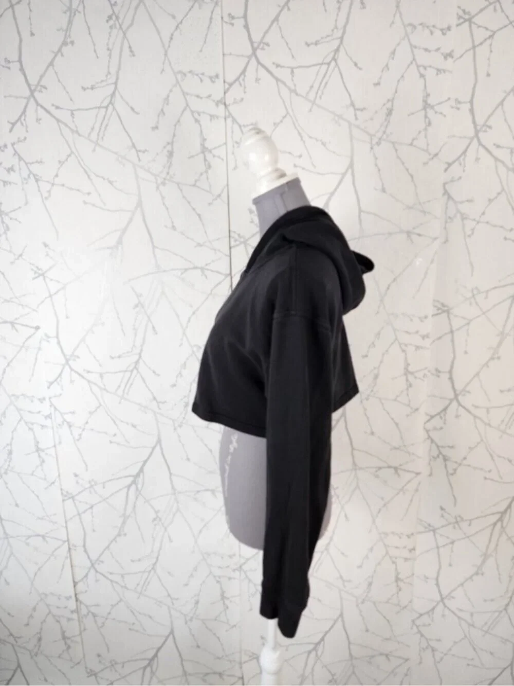 Lululemon Black Cotton Terry All Yours Cropped Hoodie